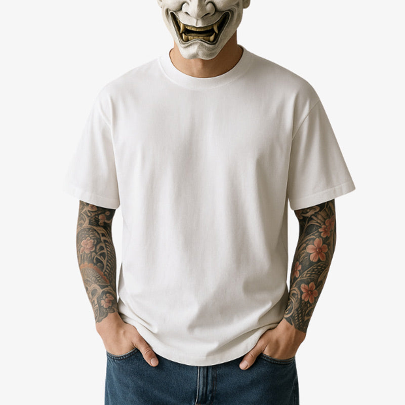 Harajuku Lovers shirt white, designed in an oversized fit with modern Japanese white aesthetics for a bold yet clean look.