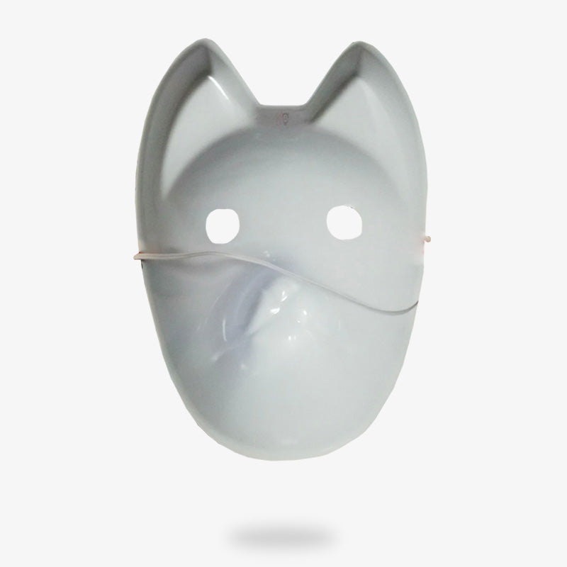 This Anbu mask fox is shaped like a Japanese fox. It's a white ninja mask