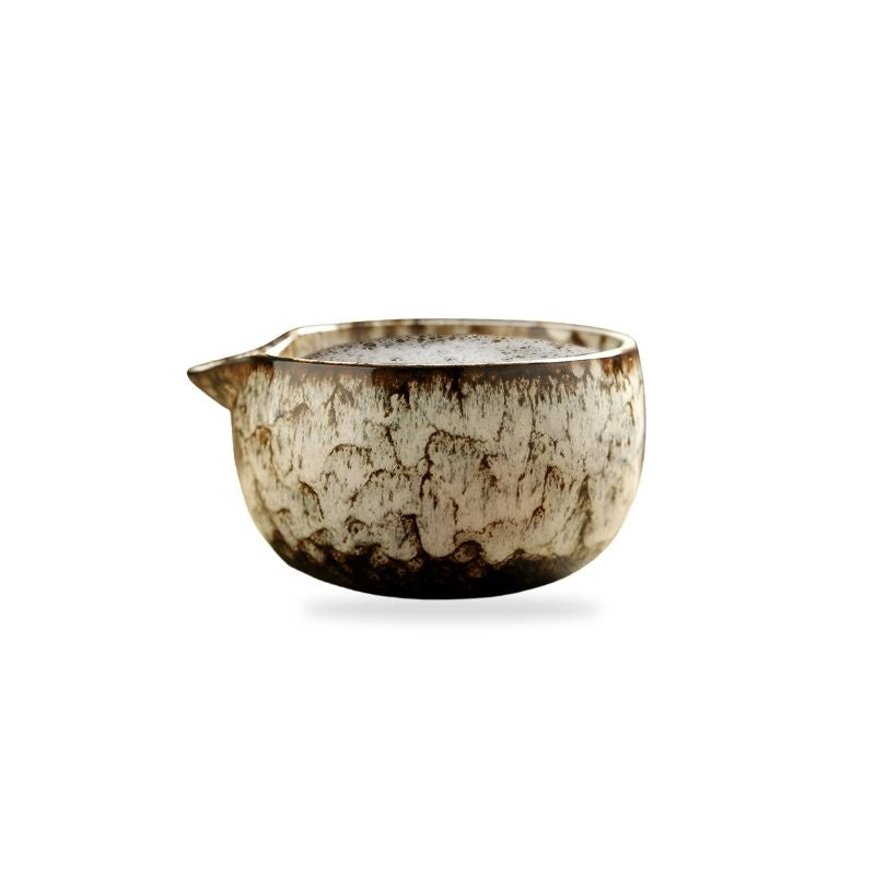 bowl in Ceramic with a textured surface for a matcha set kit