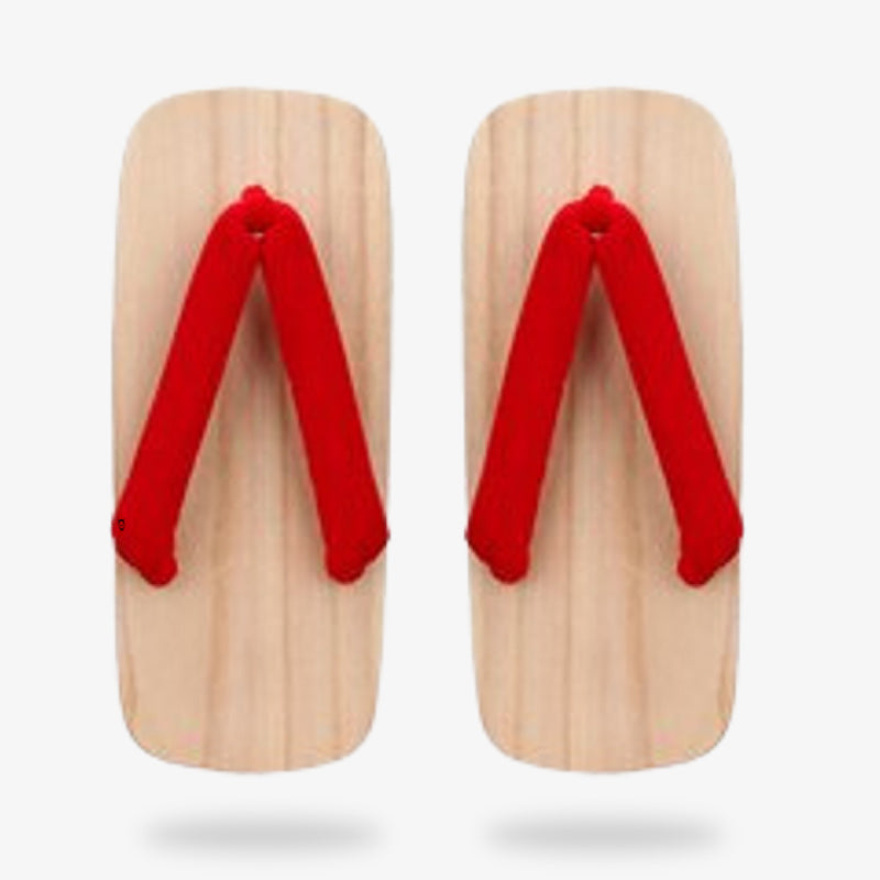 Webpage showing an assortment of Japanese geta for purchase, featuring different styles and sizes available online