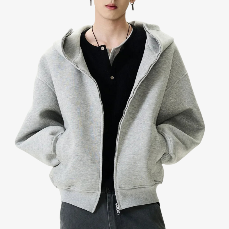 Harajuku style jacket with unique gry color designs, blending modern fashion and Japanese streetwear oversize outfit