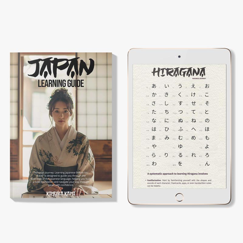 Japanese books for learning with a cover featuring a Japanese woman in a kimono studying Japaneseapanese learning guide book showcasing a woman in traditional kimono reading. Master Kanji, Hiragana on your tablet or phone