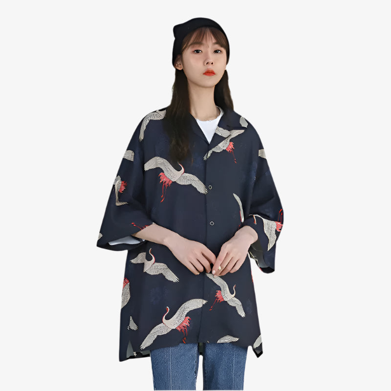 Explore our collection of Japanese kimono style shirts, featuring intricate patterns and comfortable fabrics that reflect authentic Japanese aesthetics.