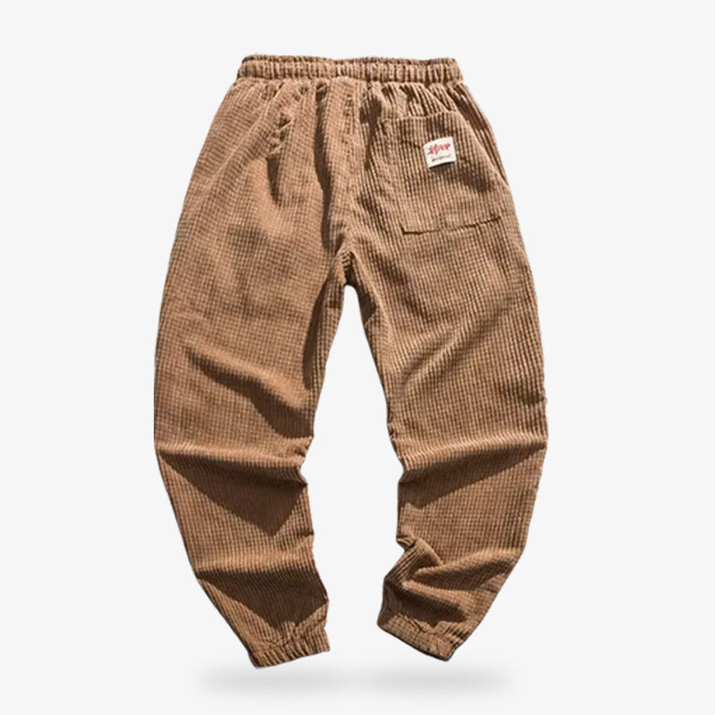 Japanese retro corduroy pants featuring vintage style with durable fabric and classic design.