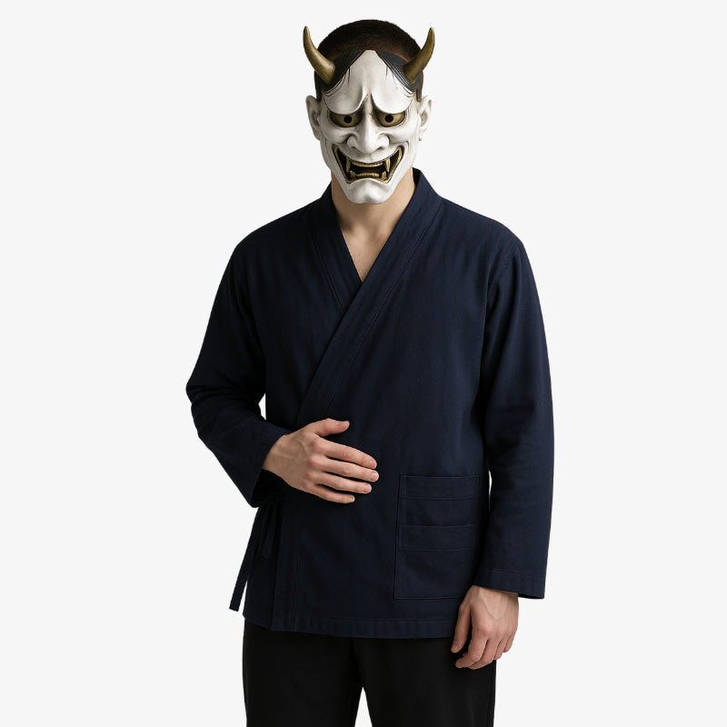 Japanese samue for sale made from breathable fabric, designed for comfort and inspired by authentic Japanese workwear