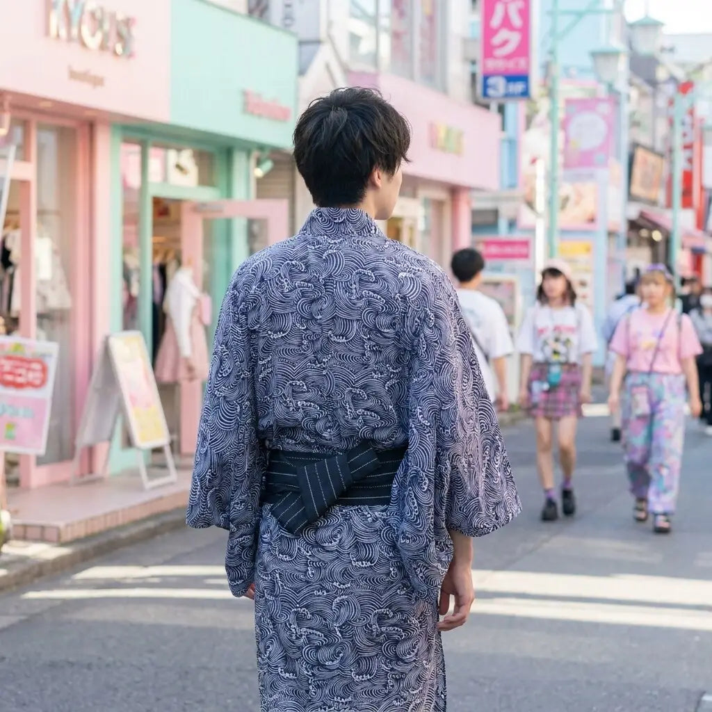 Japanese Wave Pattern Kimono