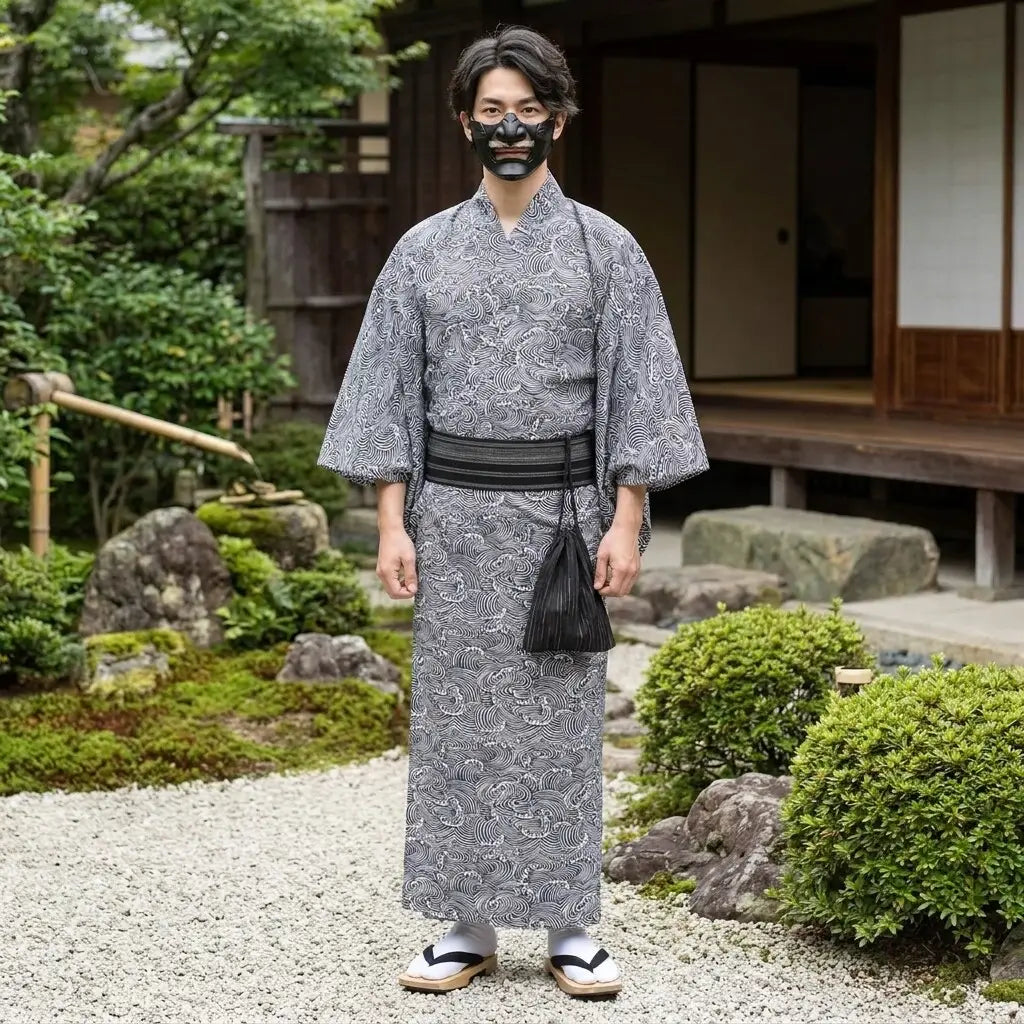 Japanese Wave Pattern Kimono