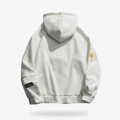 The japanese white pullover hoodie for a streetwear outfit