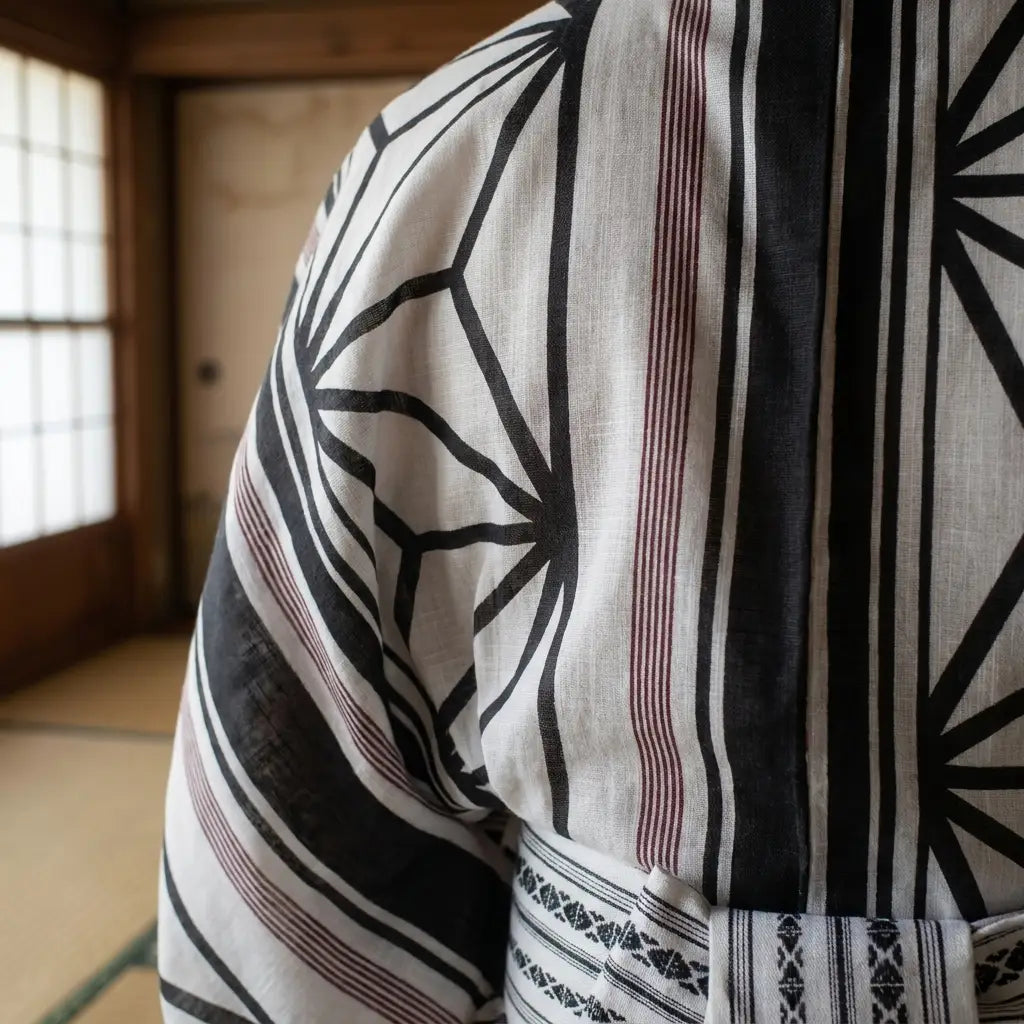 Black And White Kimono Men