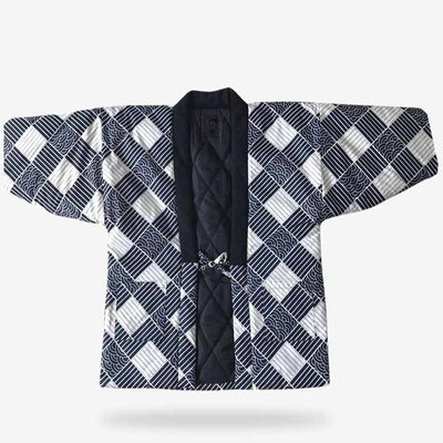 This men Hanten jacket is a traditional Japanese coat worn over a kimono.