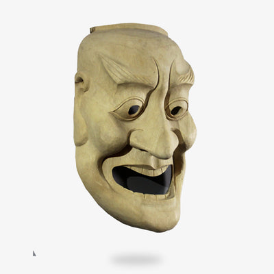 The noh mask japan is a Kurohige mask handmade  with light wood