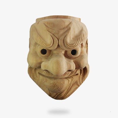 The obeshimi mask is a japanese noh mask symbolizing the face of a tall demon with frowning eyebrows