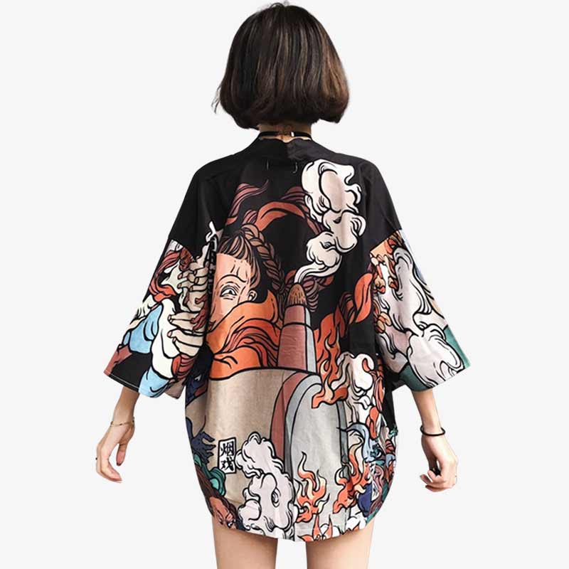 Brighten your wardrobe with a pastel colors kimono style dressy jacket, combining soft hues with a traditional silhouette for a graceful appearance."