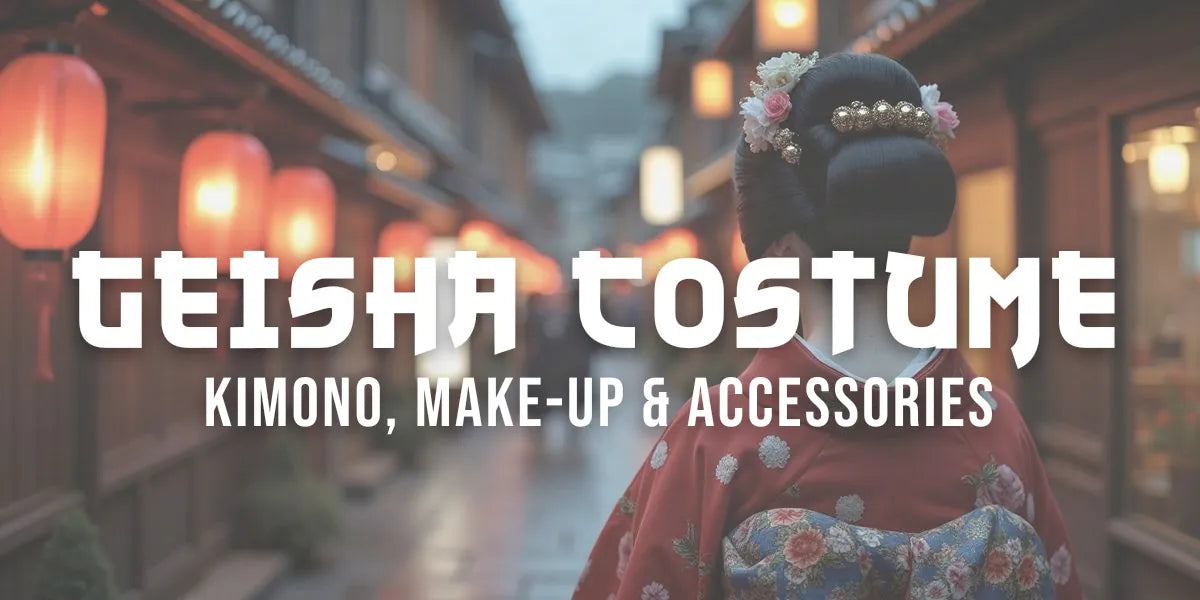Geisha in kimono and obi seen from behind walking a lantern-lit alley in Gion, Kyoto