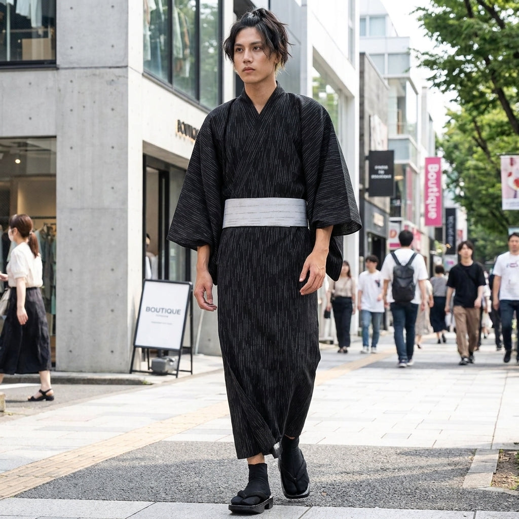 Japanese Kimono Robe Mens
