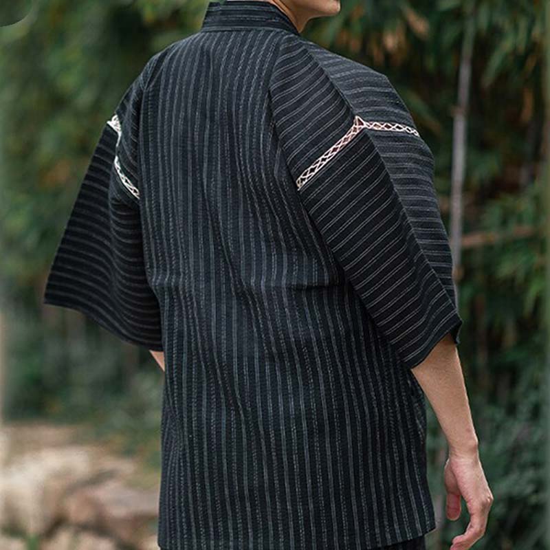 These traditional Japanese pajamas  for mens is called jinbei. It is a Japanese kimono set