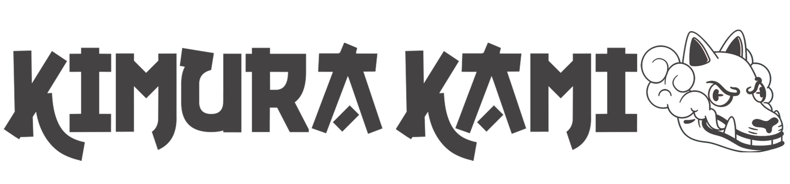 A Japanese shop kimurakami logo with a Japanese kitsune fox drawing with smoke