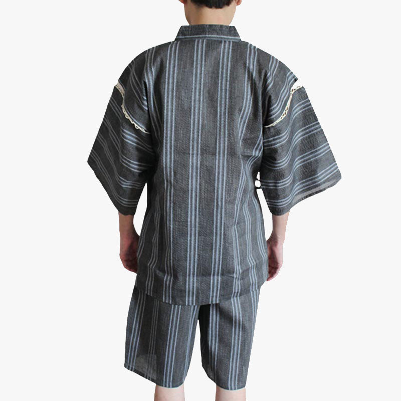 Jinbei Japanese clothing cotton is a traditional garment with shorts and a cotton kimono top.
