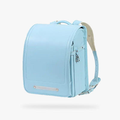 This Randoseru backpack is japanese school bag made with leather and blue color. It's a functional, high-quality leather bag that will last for many years.