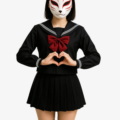Sailor fuku Japanese uniform with traditional details including ribbon and pleated skirt, iconic in Japanese school fashion and anime culture.
