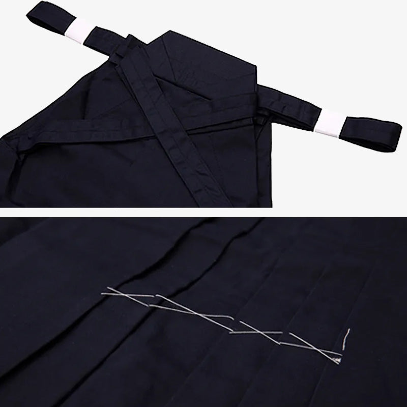 Put on this aikido Hakama pants also used for kendo or Japanese martial arts.