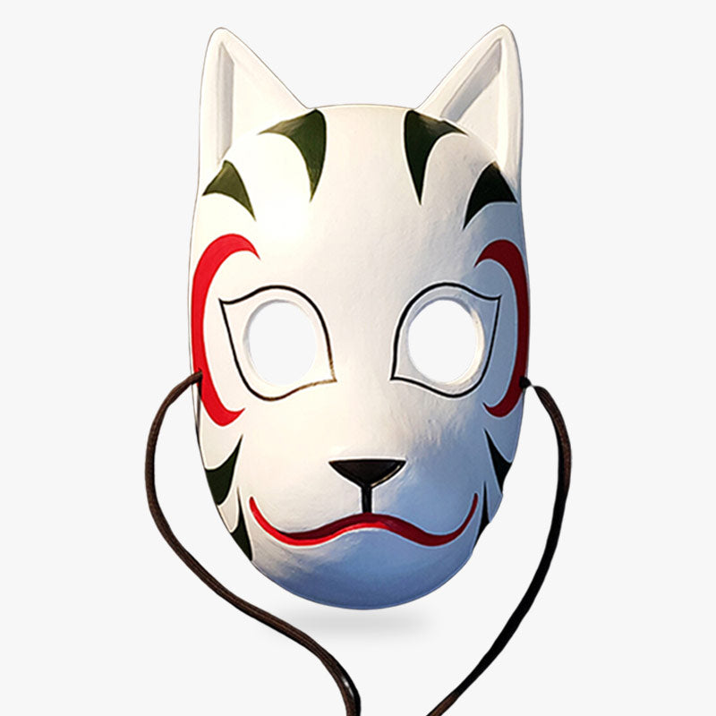 The anbu black ops mask yamato is a ninja kitsune mask. The japanese fox mas is hand painted with red and white colors. It is handmade with a black rope to wear it on head