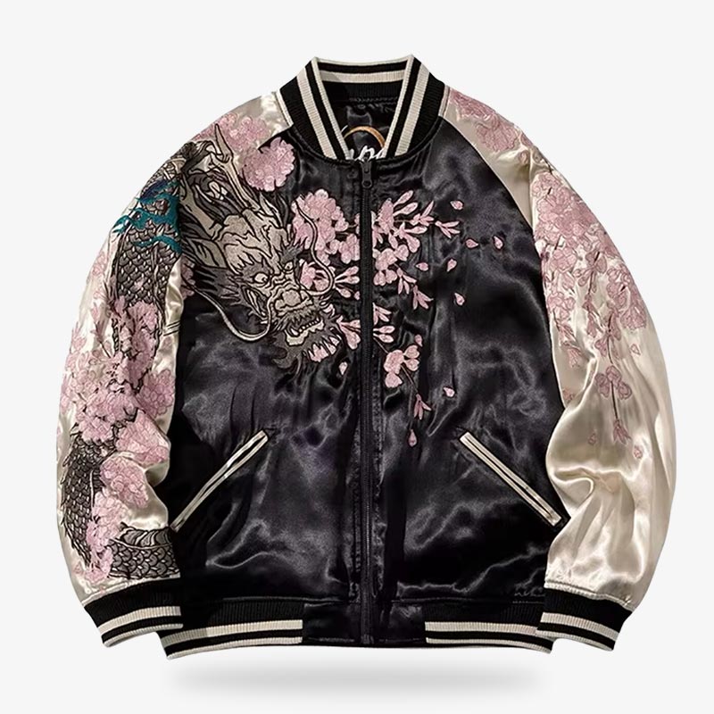 Motorcycle Versace Dragon Jacket Clothing Satin Dragon Bomber