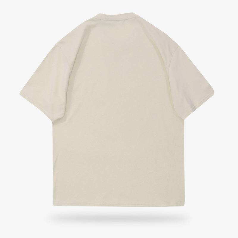 A beige Japanese tokyo-shirt made with quality cotton