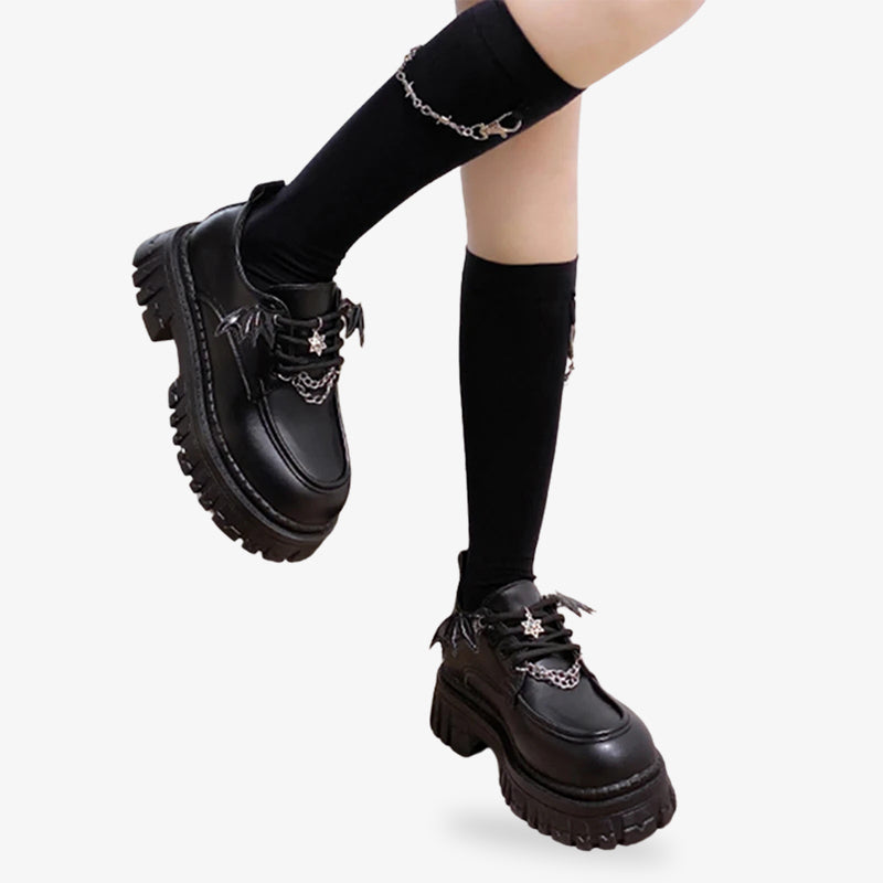 Black gothic Lolita shoes for Japanese street style – KimuraKami