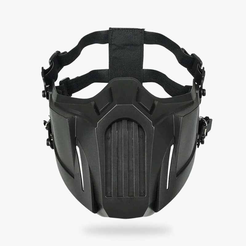 the black mask ninja is japanese shinobi mask. Wear it thanks to the black stripes around your head