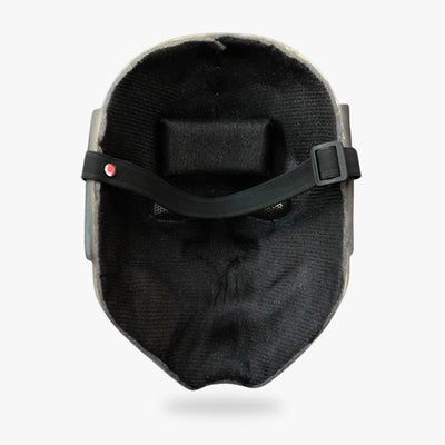the blue demon japanese mask is made with a strap to be adjustable and fiberglass