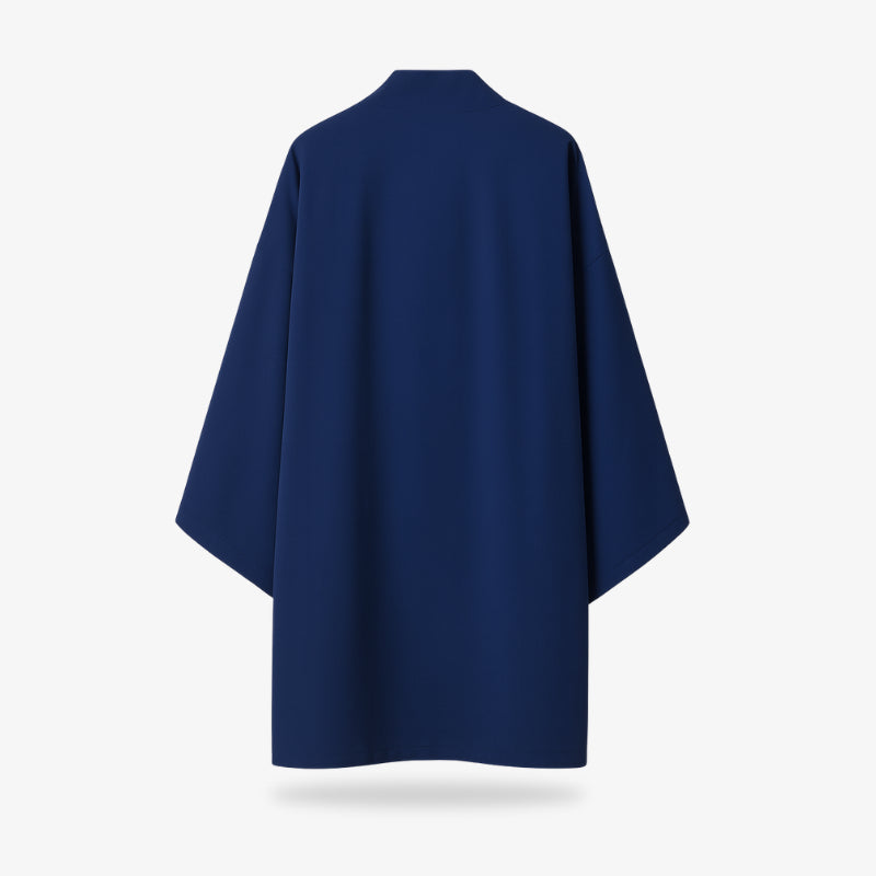 Blue women kimono haori coat on a white background