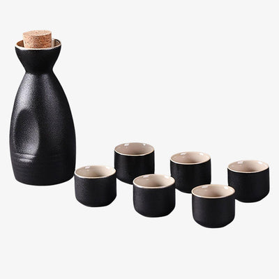 This Ceramic sake set made with high-quality ceramic materials, designed for an elegant and minimalist traditional Japanese sake experience