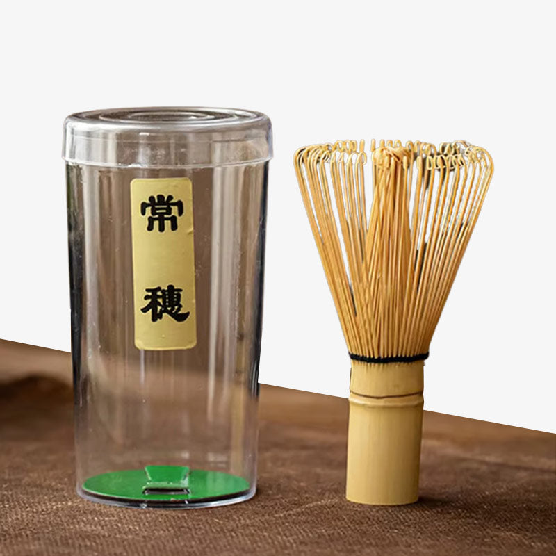 The bamboo Chasen Japanese bamboo tea whisk, handcrafted for precision in matcha preparation during tea ceremonies