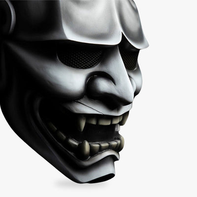 the demon mask japanese for sale has fangs and horns. It's japanese oni mask 