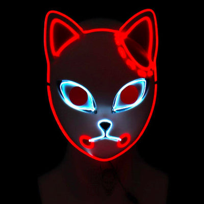The demon slayer fox mask has red led lights. Wear it if you like Tanjiro Kamado