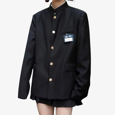 This black japanese school uniform is a gakuran jacket for sale