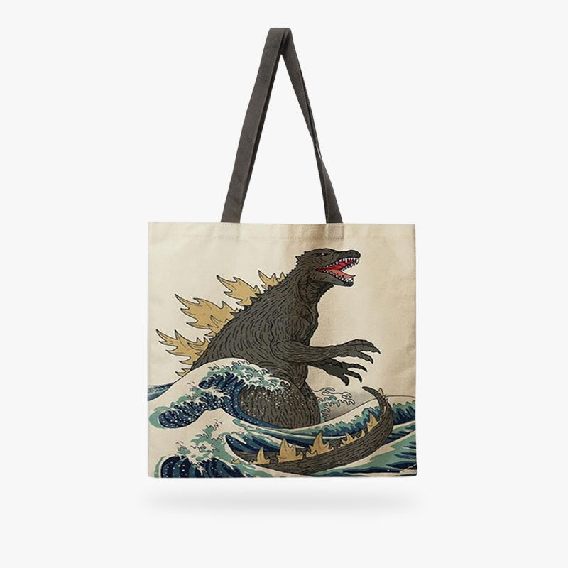 Showcase your love for iconic cinema with our Godzilla Bag, perfect for fans of the legendary monster and Japanese pop culture