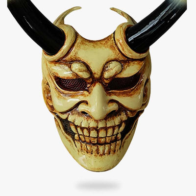 the green japanese demon mask is made with high quality material
