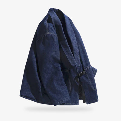 Haori in blue with a minimalist indigo color palette, perfect for adding understated sophistication to any wardrobe