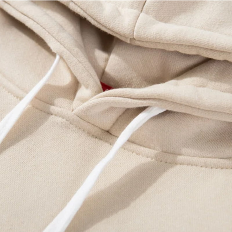 Close-up of Japanese beige fabric with a white cord