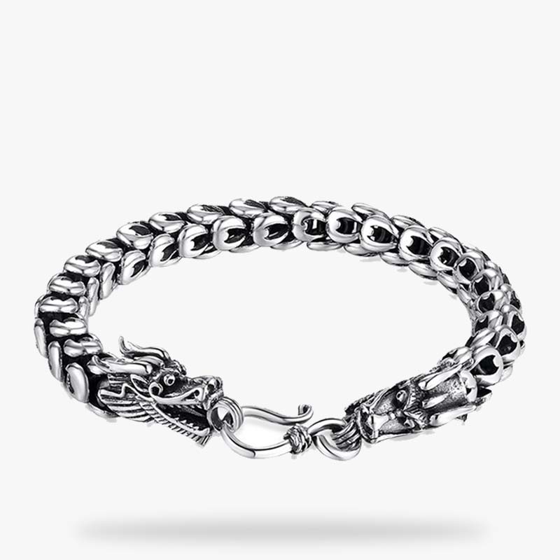 This Japanese bracelet mens has dragon form. Japanese dragon bracelet made with 925 silver material