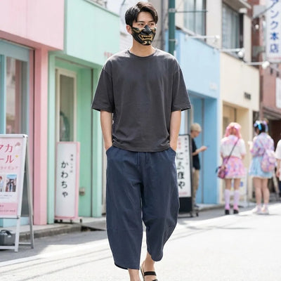 Japanese Cropped Pants Mens