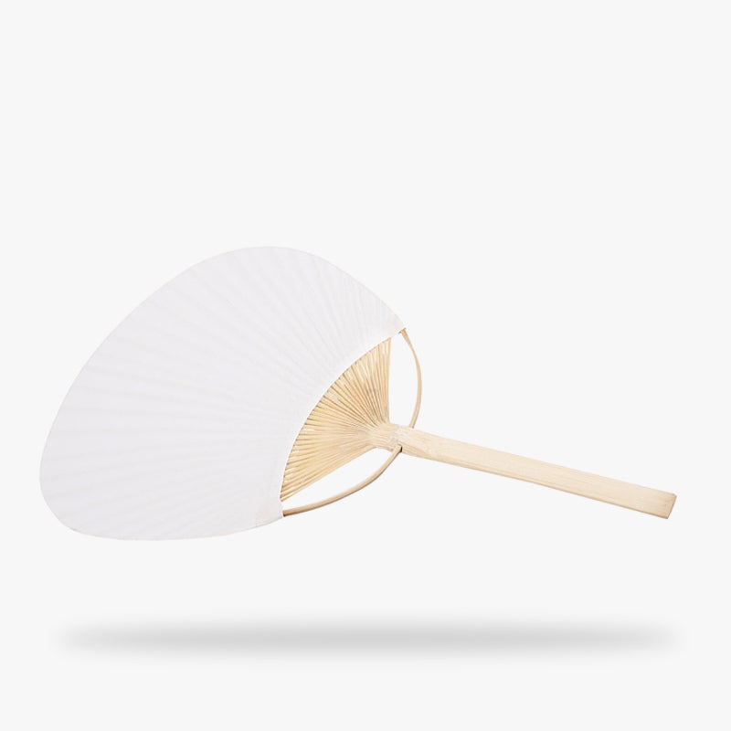 This kimono accessory is a Japanese Uchiwa fan. It is a non-folding Japanese fan.