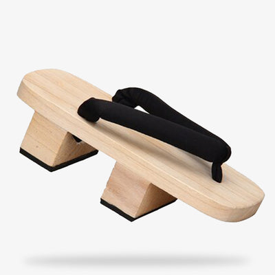 traditional Japanese geta sandals, crafted from natural wood with fabric thong