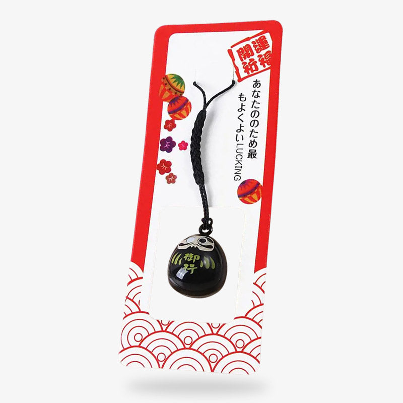 Japanese keychains featuring traditional designs such as Daruma and Maneki Neko, symbolizing good luck, resilience, and prosperity in Japanese culture