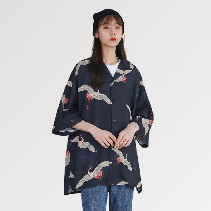 Explore our collection of Japanese kimono style shirts, featuring intricate patterns and comfortable fabrics that reflect authentic Japanese aesthetics.