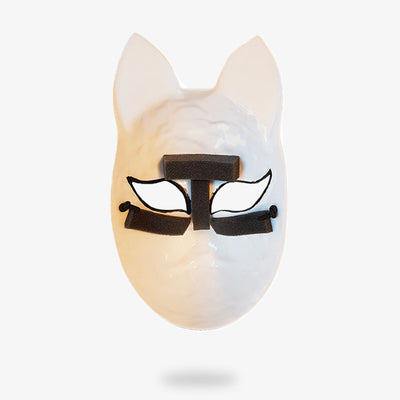 The japanese kitsune mask cosplay is made from small foams. White Fox mask