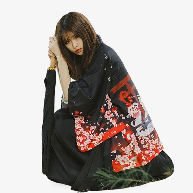 The Japanese kitsune kimono is a captivating garment that merges cultural heritage with stunning artistry