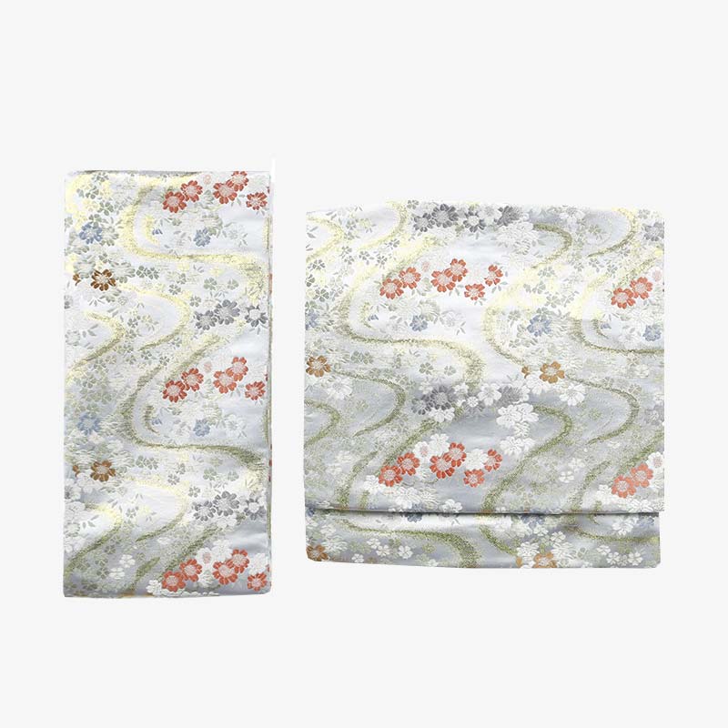 This japanese obi belt pattern is emboidered with japanese flowers symbols. The quality cotton is cotton